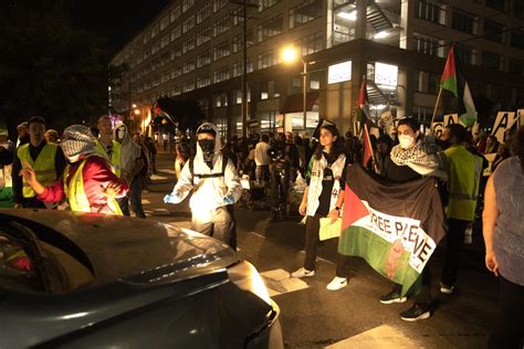 Protesters demanding ceasefire in Gaza block traffic on BU Bridge